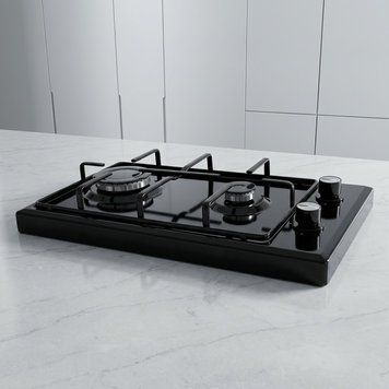 Газова плита Ventolux HGT 620 ES BK (2 конфорки) газ-контроль, настільна, чорна hgt620bl фото