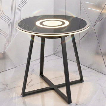 Смарт-столик журнальний круглий: Bluetooth-колонка, RGB-світло та Бездротова зарядка btst001 фото