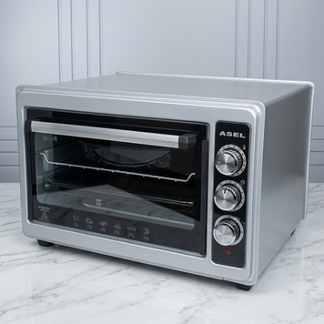 Електропіч Asel AF-33-23 Сіра (33л), електрична духовка 1300W, 80-320&deg;C, 2 дека у комплекті AF33_23gr фото