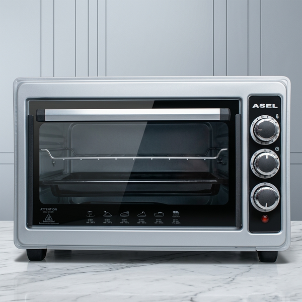 Електропіч Asel AF-33-23 Сіра (33л), електрична духовка 1300W, 80-320&deg;C, 2 дека у комплекті AF33_23gr фото