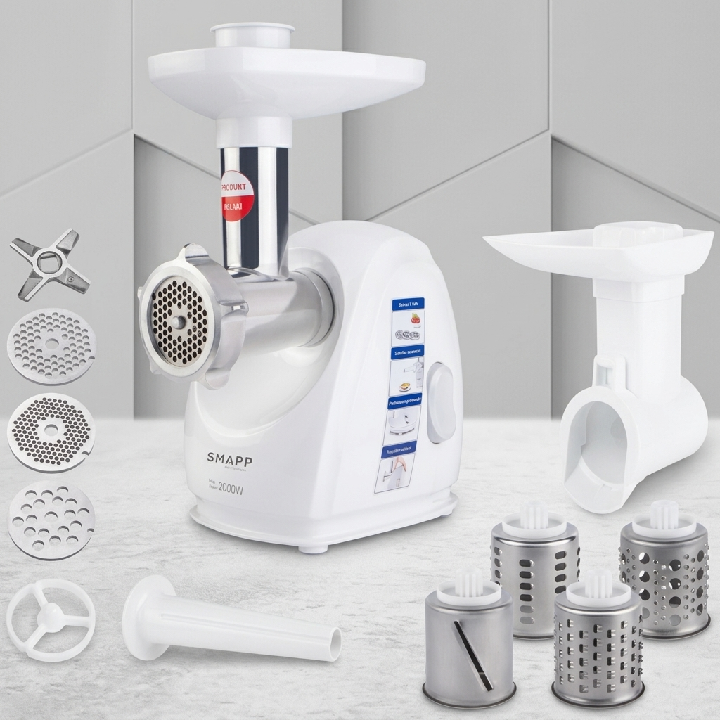 Електрична м'ясорубка SMAPP 489.81 біла з овочерізкою